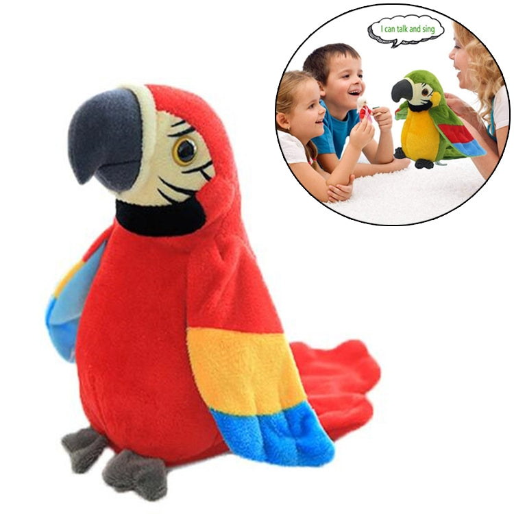 Pappagalli di peluche che registrano pappagalli parlanti torceranno le ali del ventaglio, giocattoli per bambini, Height 18cm