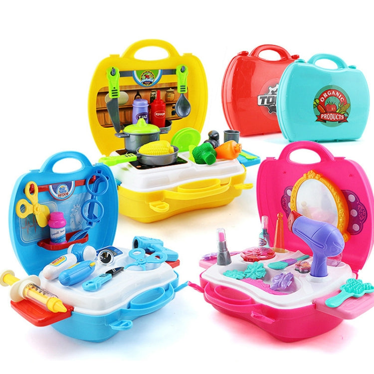 Simulazione per bambini Set di utensili per la tavola da cucina Cosmetici Finta di giocare a casa Giocattolo valigia, Medical, Kitchen, Supermaket, Tools, Makeup