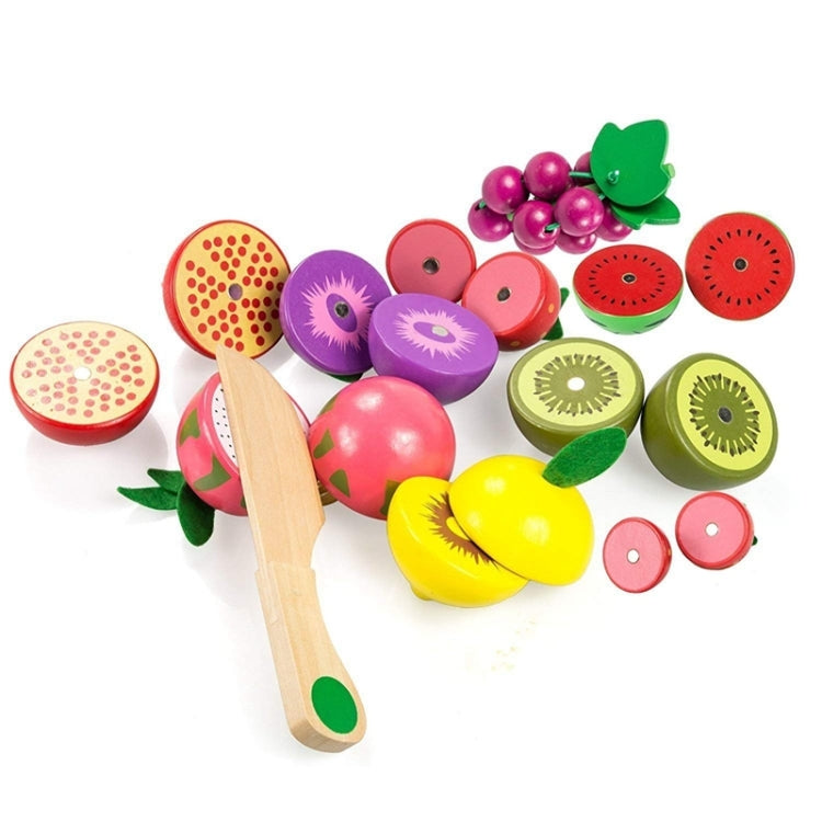 Frutta e verdura tagliate magnetiche in legno per bambini Giochi da cucina per bambini con musica da taglio, YLB-14 PCS Vegetable Basket, YLB-12 PCS Fruit Basket