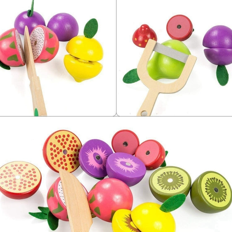 Frutta e verdura tagliate magnetiche in legno per bambini Giochi da cucina per bambini con musica da taglio, YLB-14 PCS Vegetable Basket, YLB-12 PCS Fruit Basket