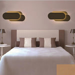 Creativo semplice camera da letto comodino soggiorno ristorante hotel sala studio corridoio corridoio luce LED torre pila lampada da parete, Black circle 18W, White circle 18W, Black square 18W, White square 18W