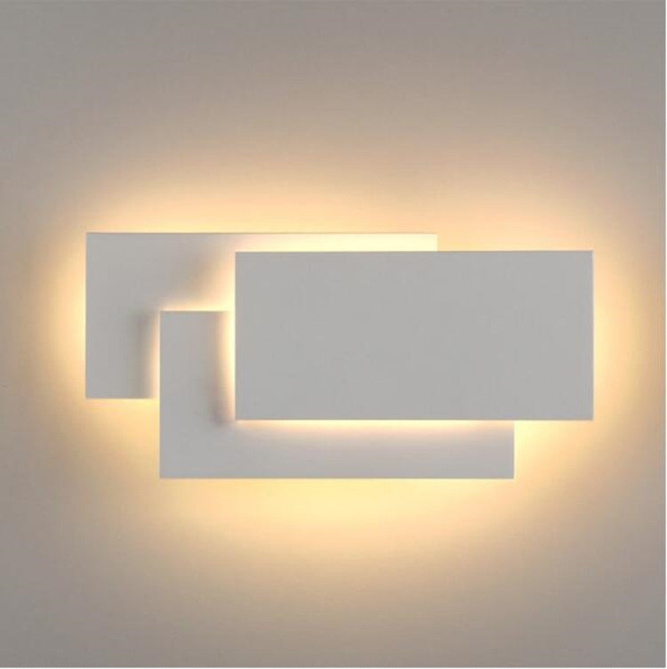 Creativo semplice camera da letto comodino soggiorno ristorante hotel sala studio corridoio corridoio luce LED torre pila lampada da parete, Black circle 18W, White circle 18W, Black square 18W, White square 18W