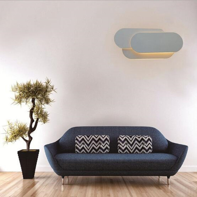 Creativo semplice camera da letto comodino soggiorno ristorante hotel sala studio corridoio corridoio luce LED torre pila lampada da parete, Black circle 18W, White circle 18W, Black square 18W, White square 18W