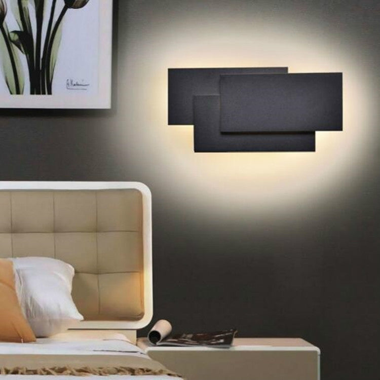 Creativo semplice camera da letto comodino soggiorno ristorante hotel sala studio corridoio corridoio luce LED torre pila lampada da parete, Black circle 18W, White circle 18W, Black square 18W, White square 18W
