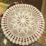 Tovaglia rotonda tessuta traforata di pizzo di cotone Mori da giardino fiorito fatta a mano squisita, 60cm Diameter