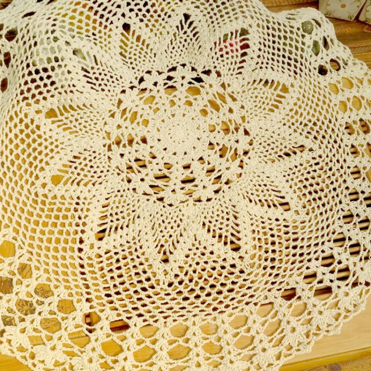 Tovaglia rotonda tessuta traforata di pizzo di cotone Mori da giardino fiorito fatta a mano squisita, 60cm Diameter
