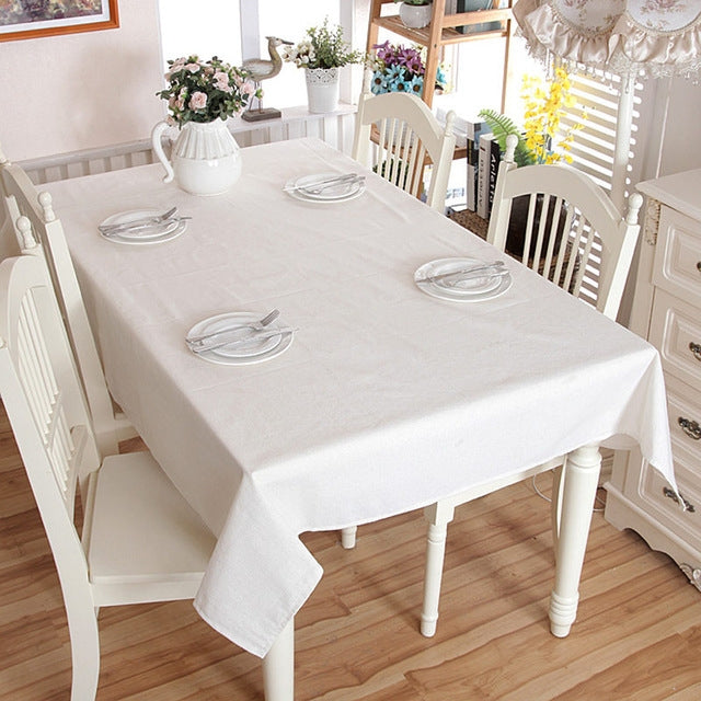 Tovaglia in cotone e lino addensato con giuntura dell'orlo, tovaglia lavabile per caffè, per banchetti nuziali, 90x90cm, 100x140cm, 140x140cm, 140x160cm, 140x180cm, 140x200cm, 140x220cm, 140x250cm, 100x160cm, 90x140cm, 130x180cm, 120x120cm