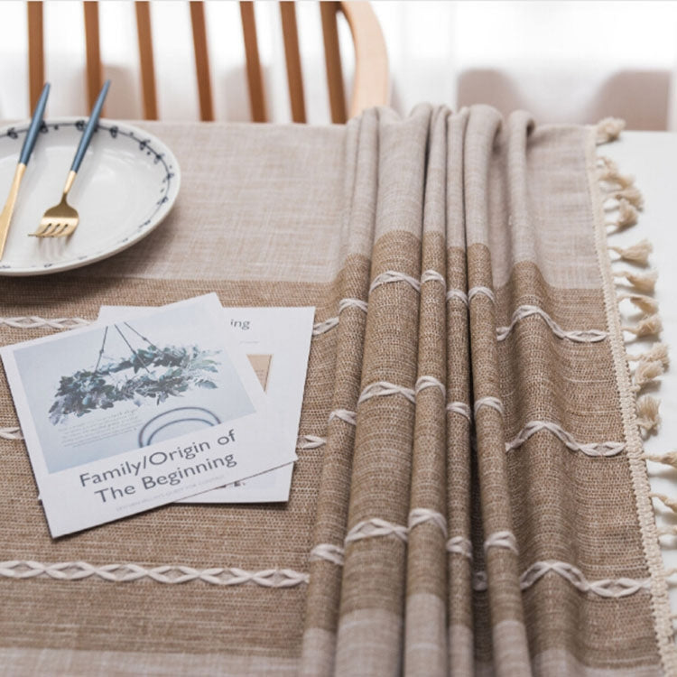 Tovaglia rettangolare in cotone e lino, tovaglia da pranzo, decorazione per la casa, cucina per feste di matrimonio, 140x300cm