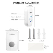 Campanello wireless Yiroka Campanello intelligente Campanello digitale per anziani, EU Plug, US Plug