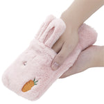 Borsa per acqua calda in peluche, borsa per acqua calda con lavaggio a forma di coniglio