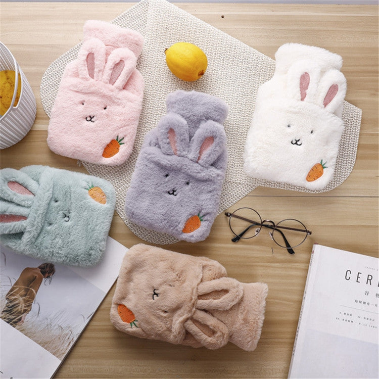 Borsa per acqua calda in peluche, borsa per acqua calda con lavaggio a forma di coniglio