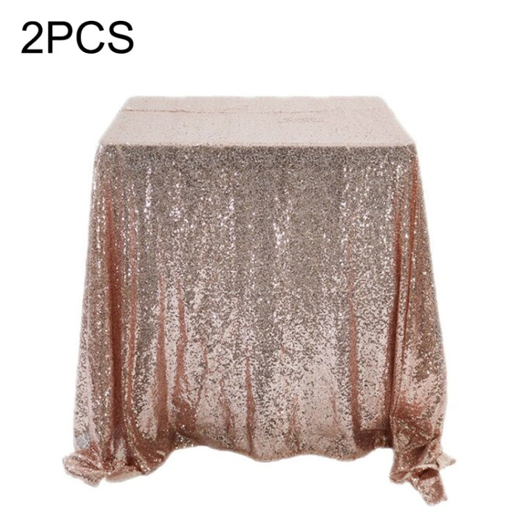 Tovaglia con paillettes ricamate in tessuto per decorazione tavola rotonda da 2 pezzi, 60cm