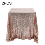 Tovaglia con paillettes ricamate in tessuto per decorazione tavola rotonda da 2 pezzi, 60cm