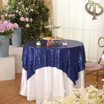 Tovaglia con paillettes ricamate in tessuto per decorazione tavola rotonda da 2 pezzi, 60cm