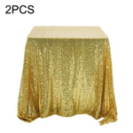 Tovaglia con paillettes ricamate in tessuto per decorazione tavola rotonda da 2 pezzi, 60cm