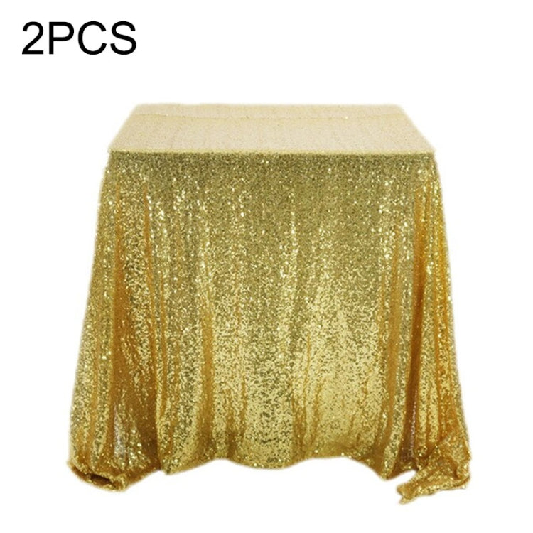 Tovaglia con paillettes ricamate in tessuto per decorazione tavola rotonda da 2 pezzi, 60cm