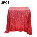 Tovaglia con paillettes ricamate in tessuto per decorazione tavola rotonda da 2 pezzi, 60cm
