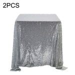 Tovaglia con paillettes ricamate in tessuto per decorazione tavola rotonda da 2 pezzi, 60cm