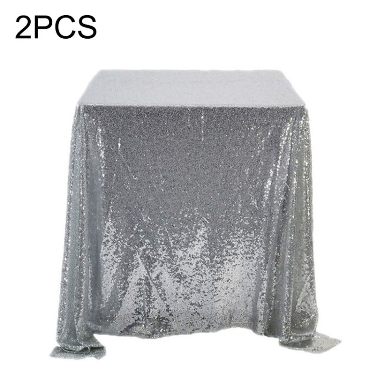 Tovaglia con paillettes ricamate in tessuto per decorazione tavola rotonda da 2 pezzi, 60cm
