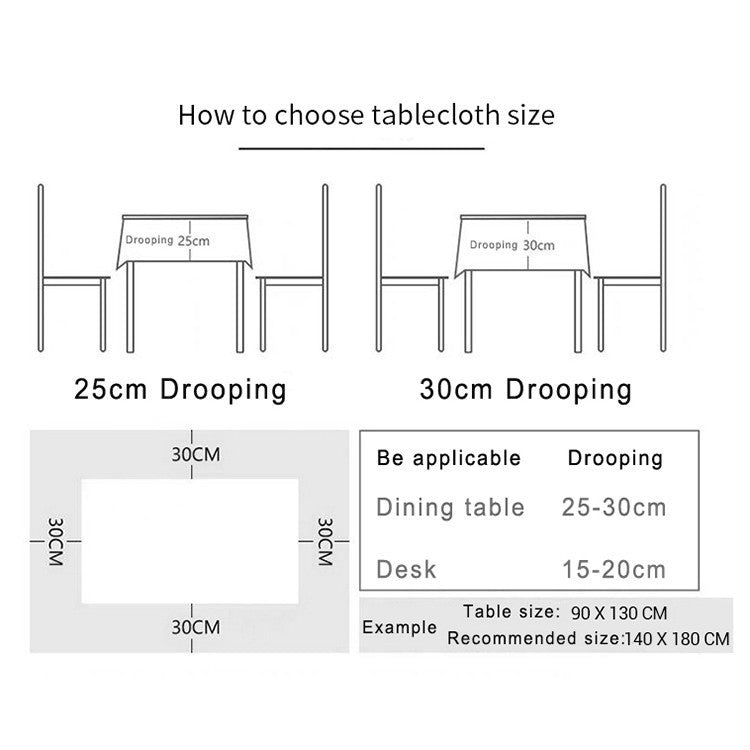 Tovaglia natalizia in cotone e lino, rettangolare, abbronzante, 140x300cm, 90x90cm