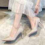 Scarpe da donna stiletto satinato con glitter 34-39