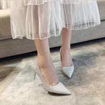 Scarpe da donna stiletto satinato con glitter 34-39