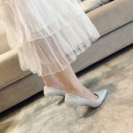 Scarpe da donna stiletto satinato con glitter 34-39