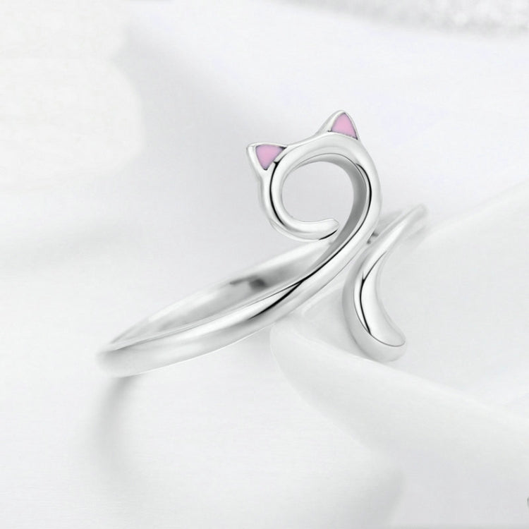 Anello Cat Love Girl Anello aperto in argento sterling S925, SCR341