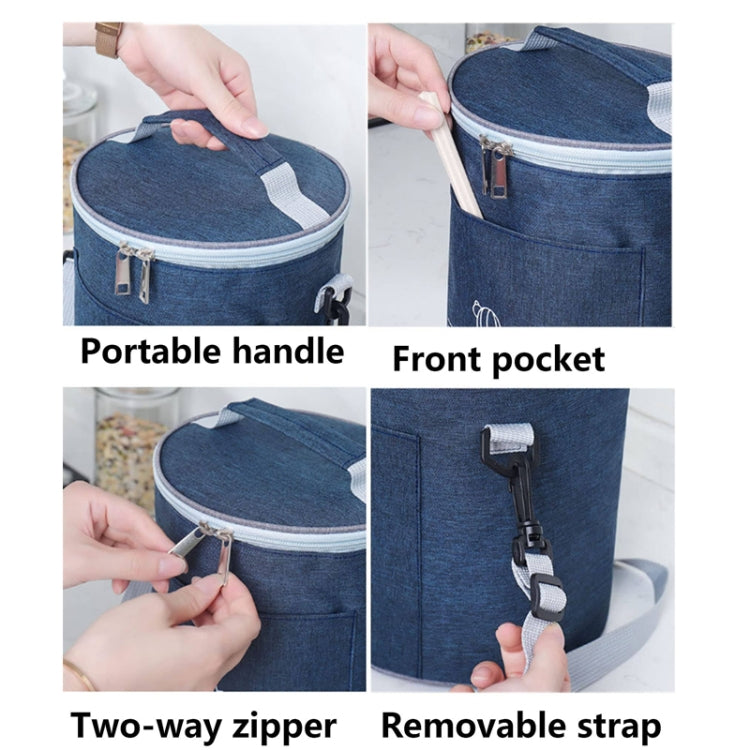 Borsa per il pranzo rotonda Borsa per il pranzo isolata Borsa per il pranzo pieghevole e portatile, L, M, S