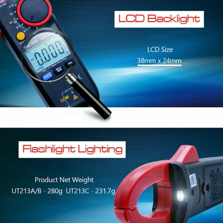 Pinza amperometrica digitale Rilevatore di tensione CA CC, UT213C 400A, UT213A 400A, UT213B 400A