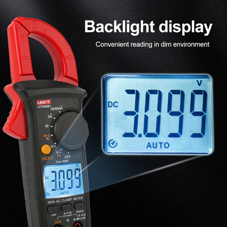 Multimetro digitale a pinza Tester di resistenza alla frequenza del rilevatore di tensione CA/CC, UT200A+ 400A, UT200B+ 600A