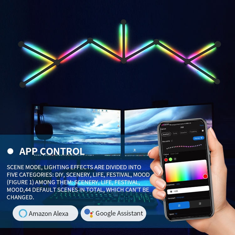 JSK-P22 Smart RGB Mosaic Light Ritmo Luce Supporto Amazon Alexa/Assistente Google/DuerOS, US Plug, EU Plug, UK Plug