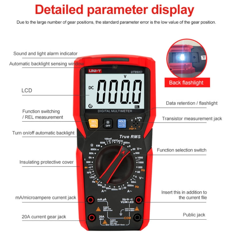 Multimetro digitale UNI-T UT89X con display LCD