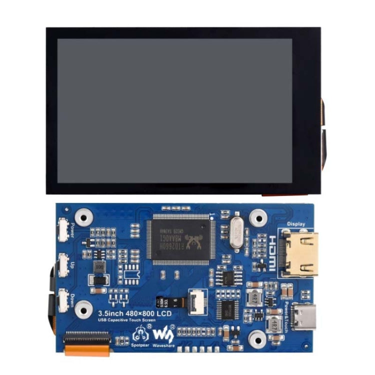 Display LCD touch capacitivo IPS Waveshare da 3,5 pollici 480x800 per Raspberry Pi, interfaccia HDMI, 3.5 inch