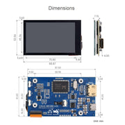 Display LCD touch capacitivo IPS Waveshare da 3,5 pollici 480x800 per Raspberry Pi, interfaccia HDMI, 3.5 inch