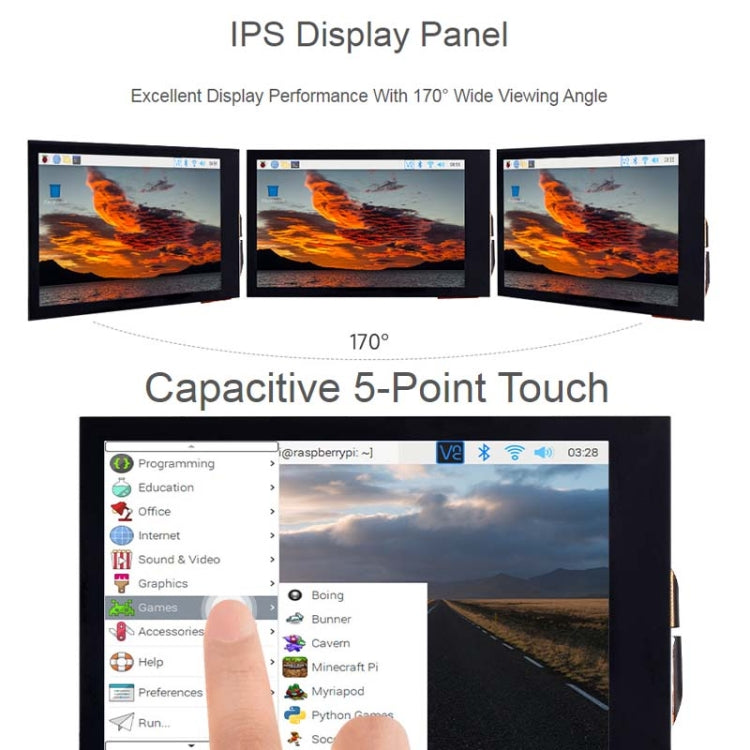 Display LCD touch capacitivo IPS Waveshare da 3,5 pollici 480x800 per Raspberry Pi, interfaccia HDMI, 3.5 inch