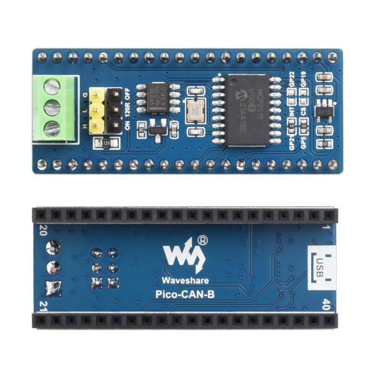 Waveshare per modulo CAN Bus Raspberry Pi Pico (B), abilitazione della comunicazione a lungo raggio tramite SPI, 23775, 23775