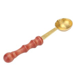 Cucchiaio dosatore dedicato per cera da fusione in legno da 5 pezzi con sigillo retrò, Measuring Spoon