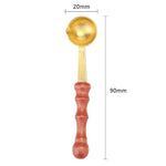 Cucchiaio dosatore dedicato per cera da fusione in legno da 5 pezzi con sigillo retrò, Measuring Spoon