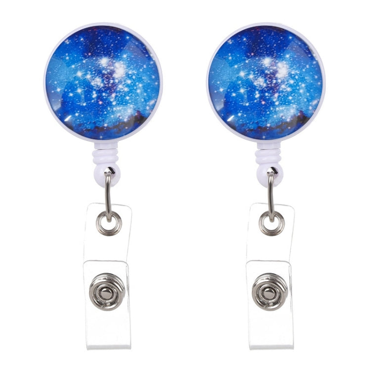 2 pz. Cielo stellato notturno, estrattore per crepe in marmo, cordino con fibbia retrattile, porta carte con fibbia per chiavi aziendali, Dark Blue Starry Crocodile Clip, Marble Alligator Clip, Aqua Blue Crocodile Clip, Purple Crocodile Clip