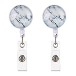 2 pz. Cielo stellato notturno, estrattore per crepe in marmo, cordino con fibbia retrattile, porta carte con fibbia per chiavi aziendali, Dark Blue Starry Crocodile Clip, Marble Alligator Clip, Aqua Blue Crocodile Clip, Purple Crocodile Clip