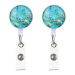 2 pz. Cielo stellato notturno, estrattore per crepe in marmo, cordino con fibbia retrattile, porta carte con fibbia per chiavi aziendali, Dark Blue Starry Crocodile Clip, Marble Alligator Clip, Aqua Blue Crocodile Clip, Purple Crocodile Clip