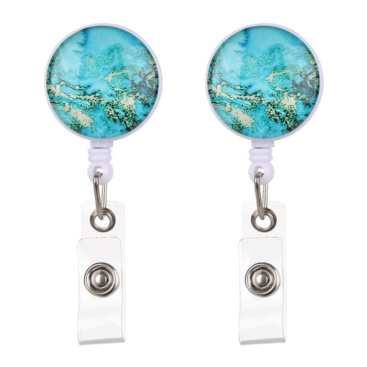 2 pz. Cielo stellato notturno, estrattore per crepe in marmo, cordino con fibbia retrattile, porta carte con fibbia per chiavi aziendali, Dark Blue Starry Crocodile Clip, Marble Alligator Clip, Aqua Blue Crocodile Clip, Purple Crocodile Clip