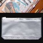 Borsa per banconote da 3 pezzi Borsa per biglietti da visita con bordo a strappo Tasca a fogli mobili con inserto in PVC con cerniera, A5 L, A6 M, A7 S