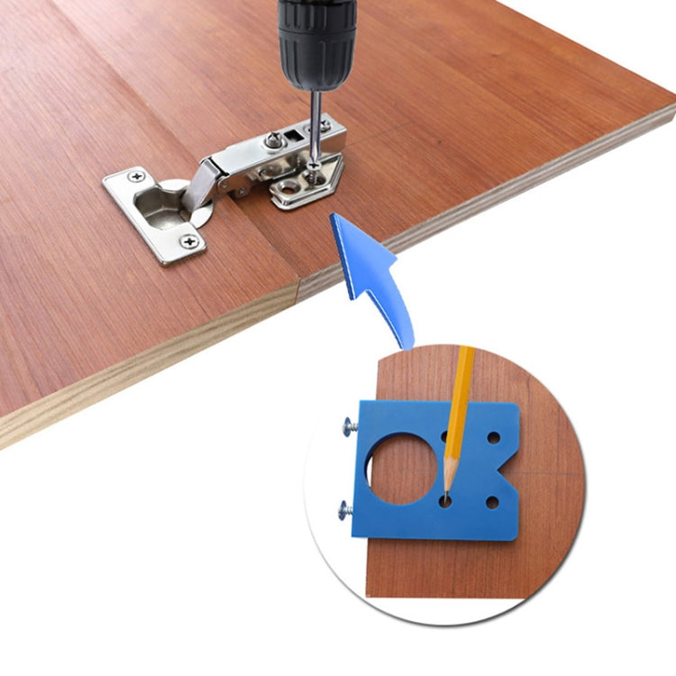 Strumento ausiliario per l'installazione di punzonatura del posizionatore della cerniera del pannello della porta di apertura della cerniera per la lavorazione del legno da 35 mm, Single, Single + Hole Opener, Single + Hole Opener+Pencil               ...