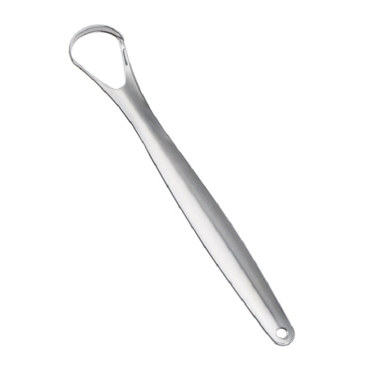 Raschietto per lingua in acciaio inossidabile per la pulizia orale, 14.6 × 2.4 cm