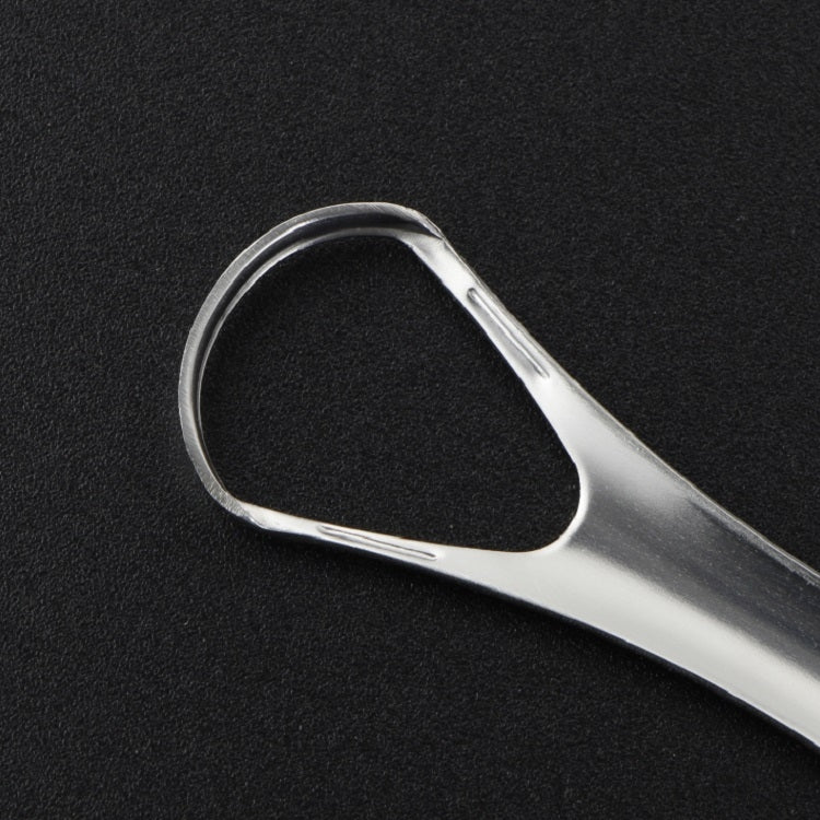 Raschietto per lingua in acciaio inossidabile per la pulizia orale, 14.6 × 2.4 cm