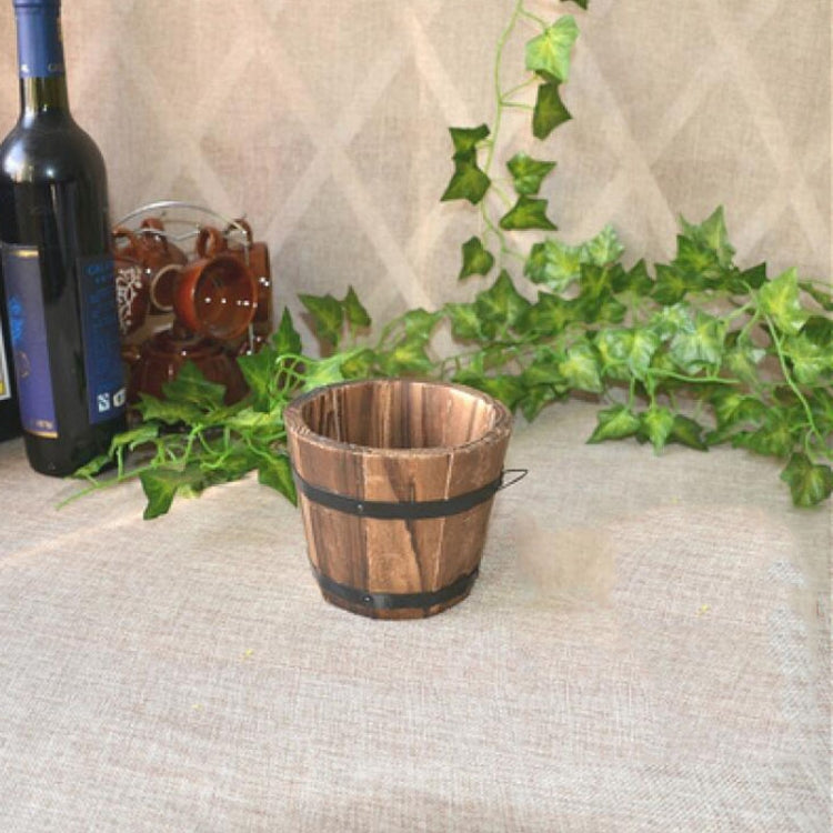 Vaso da fiori in legno carbonizzato per succulente