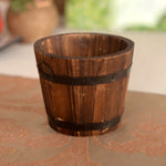 Vaso da fiori in legno carbonizzato succulente per verdure da balcone Decorazione per la casa con piccolo secchiello in legno retrò, S Flat Mouth, M Flat Mouth, L Flat Mouth, S Wave Mouth, M Wave Mouth, L Wave Mouth