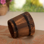 Vaso da fiori in legno carbonizzato succulente per verdure da balcone Decorazione per la casa con piccolo secchiello in legno retrò, S Flat Mouth, M Flat Mouth, L Flat Mouth, S Wave Mouth, M Wave Mouth, L Wave Mouth
